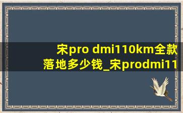 宋pro dmi110km全款落地多少钱_宋prodmi110km续航里程实测